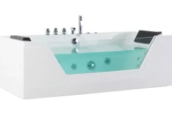Banheira De Hidromassagem Em Acrilico Branco Com Led 174 X 79 Cm Samana