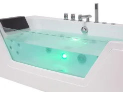 Banheira De Hidromassagem Em Acrilico Branco Com Led 174 X 79 Cm Samana