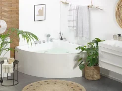 Banheira De Hidromassagem De Canto Em Acrilico Branco 133 X 133 Cm Islita