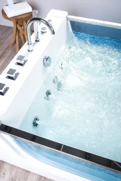 Banheira De Hidromassagem Em Acrilico Branco Com Led 180 X 120 Cm Curacao