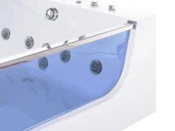 Banheira De Hidromassagem Em Acrilico Branco Com Led 180 X 120 Cm Curacao