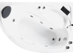 Banheira De Hidromassagem De Canto A Esquerda Com Led Em Branco Neiva