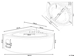 Banheira De Hidromassagem Em Acrilico Branco Com Led 165 X 148 Cm Pelican