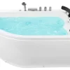 Banheira De Hidromassagem De Canto Versao A Esquerda Em Acrilico Branco Com Led 160 X 113 Cm Paradiso