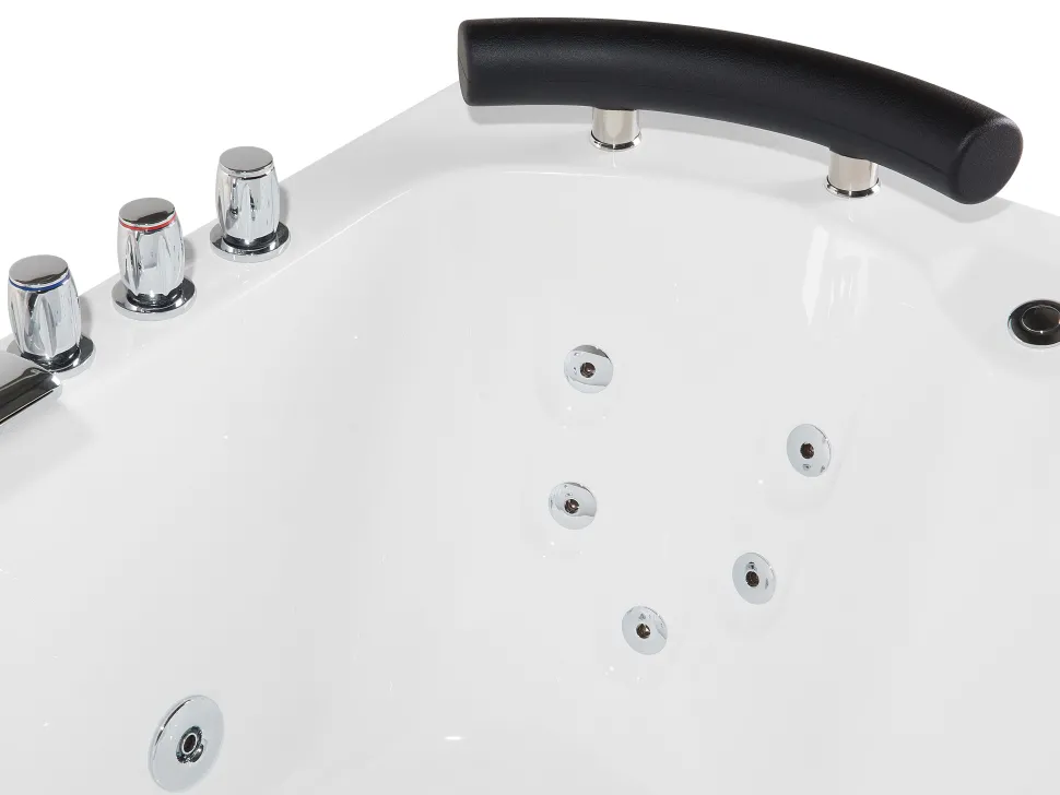 Banheira De Hidromassagem De Canto Versao A Esquerda Em Acrilico Branco Com Led 160 X 113 Cm Paradiso