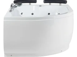 Banheira De Hidromassagem De Canto Versao A Esquerda Em Acrilico Branco Com Led 160 X 113 Cm Paradiso