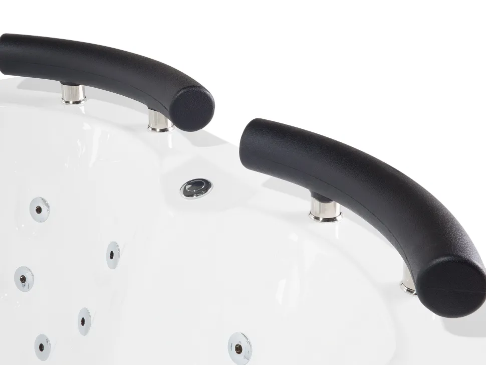 Banheira De Hidromassagem De Canto Versao A Esquerda Em Acrilico Branco Com Led 160 X 113 Cm Paradiso