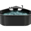 Banheira De Hidromassagem De Canto Em Acrilico Preto Com Led 140 X 140 Cm Meves