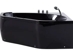 Banheira De Hidromassagem De Canto Em Acrilico Preto Com Led 140 X 140 Cm Meves
