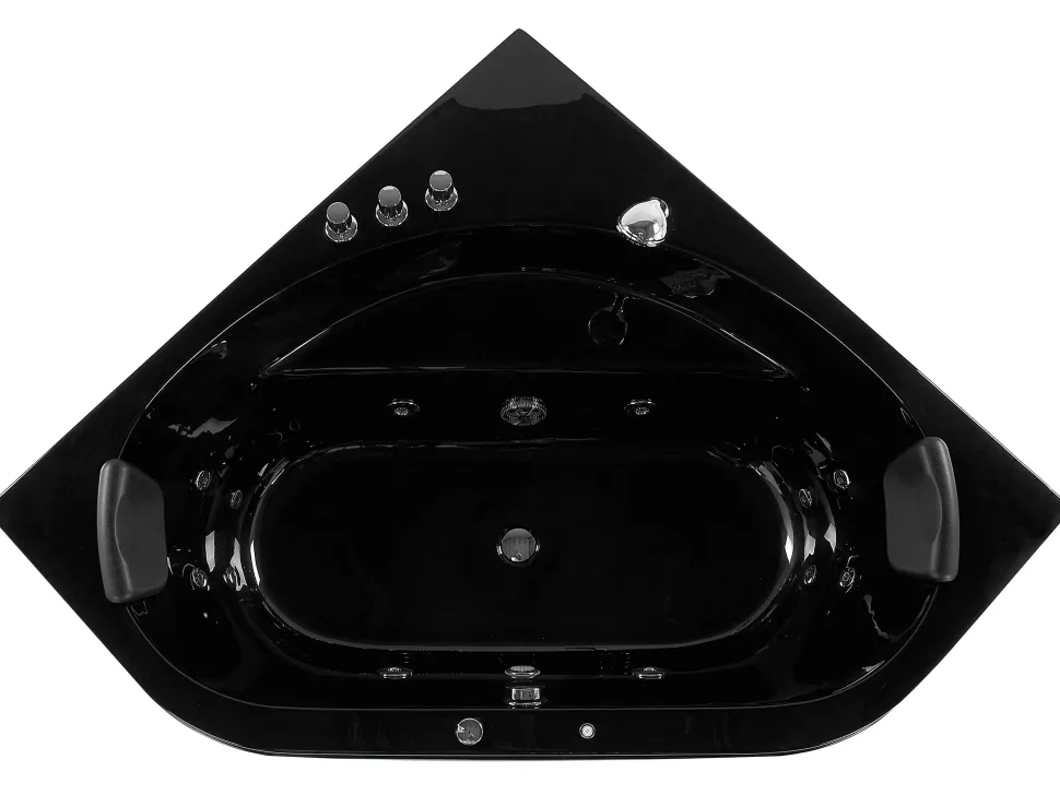 Banheira De Hidromassagem De Canto Em Acrilico Preto Com Led 140 X 140 Cm Meves
