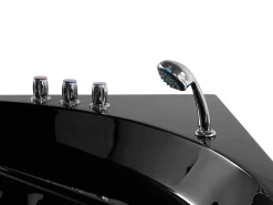 Banheira De Hidromassagem De Canto Em Acrilico Preto Com Led 140 X 140 Cm Meves