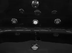 Banheira De Hidromassagem De Canto Em Acrilico Preto Com Led 140 X 140 Cm Meves