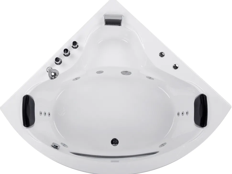 Banheira De Hidromassagem De Canto Em Acrilico Branco Com Led 146 X 146 Cm Tocoa