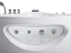 Banheira De Hidromassagem De Canto Em Acrilico Branco Com Led 146 X 146 Cm Tocoa