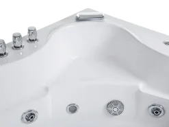 Banheira De Hidromassagem De Canto Em Acrilico Branco Com Led 146 X 146 Cm Tocoa