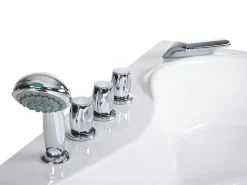 Banheira De Hidromassagem De Canto Em Acrilico Branco Com Led 146 X 146 Cm Tocoa