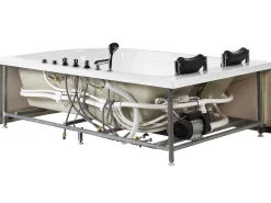 Banheira De Hidromassagem De Canto Direito Em Acrilico Branco Com Led 180 X 120 Cm Calama