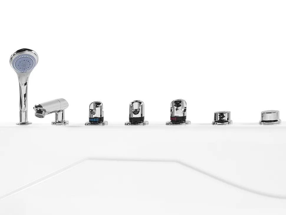 Banheira De Hidromassagem De Canto Direito Em Acrilico Branco Com Led 180 X 120 Cm Calama