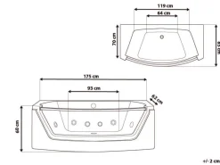 Banheira De Hidromassagem Em Acrilico Branco Com Led 175 X 85 Cm Fuerte