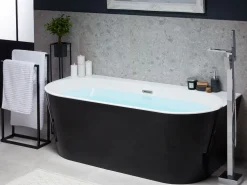 Banheira Para Parede Em Acrilico Preto 170 X 80 Cm Harvey