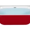 Banheira Para Parede Em Acrilico Vermelho 170 X 80 Cm Harvey