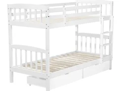 Beliche Com Gavetas Em Madeira De Pinho Branco 90 X 200 Cm Revin