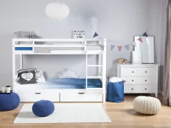 Beliche Com Gavetas Em Madeira De Pinho Branca 90 X 200 Cm Radon