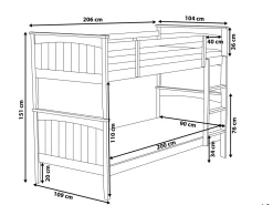 Beliche Em Madeira De Pinho Branca 90 X 200 Cm Radon
