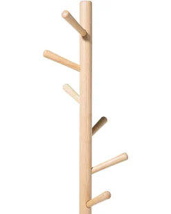 Bengaleiro Em Madeira De Pinho E Metal Branco 170 Cm Aubum