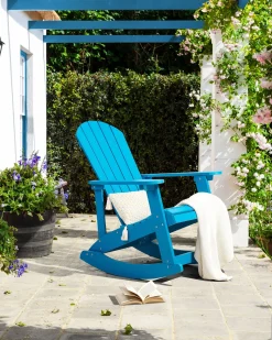 Cadeira De Baloico De Jardim Azul Adirondack