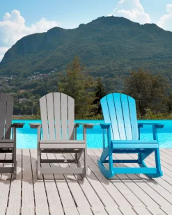 Cadeira De Baloico De Jardim Azul Adirondack