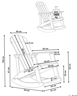Cadeira De Baloico De Jardim Azul Adirondack