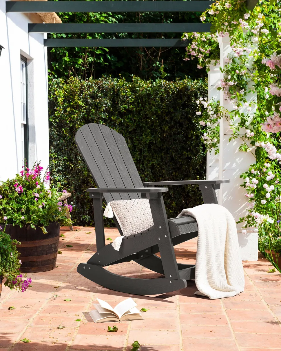 Cadeira De Baloico De Jardim Cinzenta Escura Adirondack