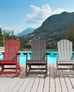 Cadeira De Baloico De Jardim Cinzenta Escura Adirondack