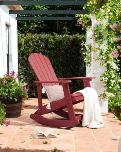Cadeira De Baloico De Jardim Vermelha Adirondack