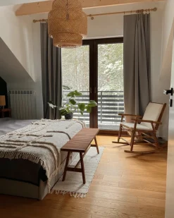 Cadeira De Baloico Em Bambu Cor Natural E Branco Frigole