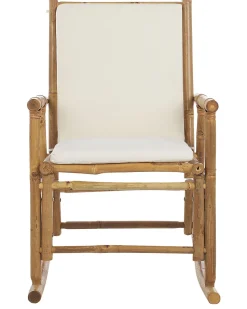 Cadeira De Baloico Em Bambu Cor Natural E Branco Frigole