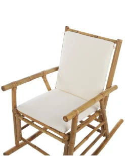 Cadeira De Baloico Em Bambu Cor Natural E Branco Frigole