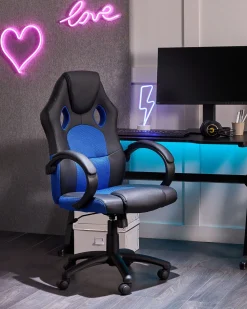 Cadeira De Escritorio Azul Marinho Fighter