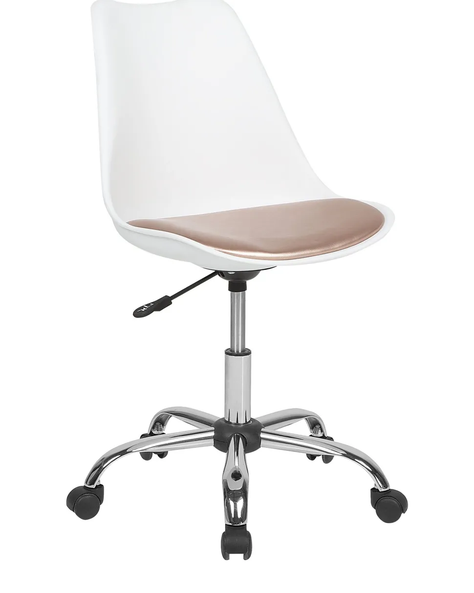 Cadeira De Escritorio Branca E Rosa Dakota Ii