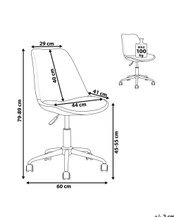 Cadeira De Escritorio Branca E Rosa Dakota Ii
