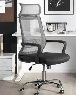 Cadeira De Escritorio Cinzenta Escura Leader