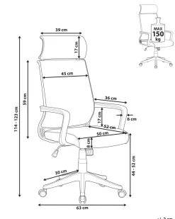 Cadeira De Escritorio Cinzenta Escura Leader
