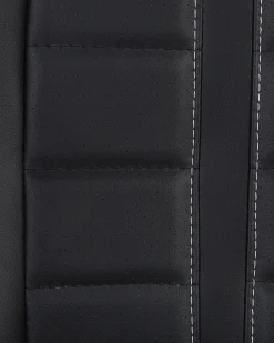 Cadeira De Escritorio Em Pele Sintetica Preta E Castanha Clara Prince