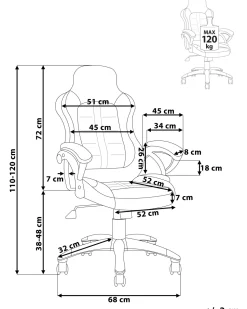 Cadeira De Escritorio Em Pele Sintetica Preta E Castanha Clara Prince