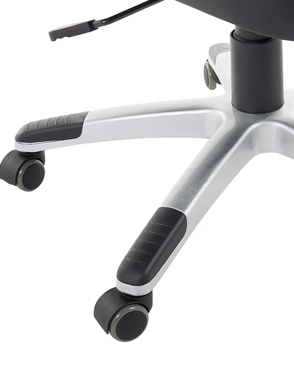 Cadeira De Escritorio Em Pele Sintetica Preta E Vermelha Master