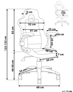 Cadeira De Escritorio Em Pele Sintetica Preta E Vermelha Master