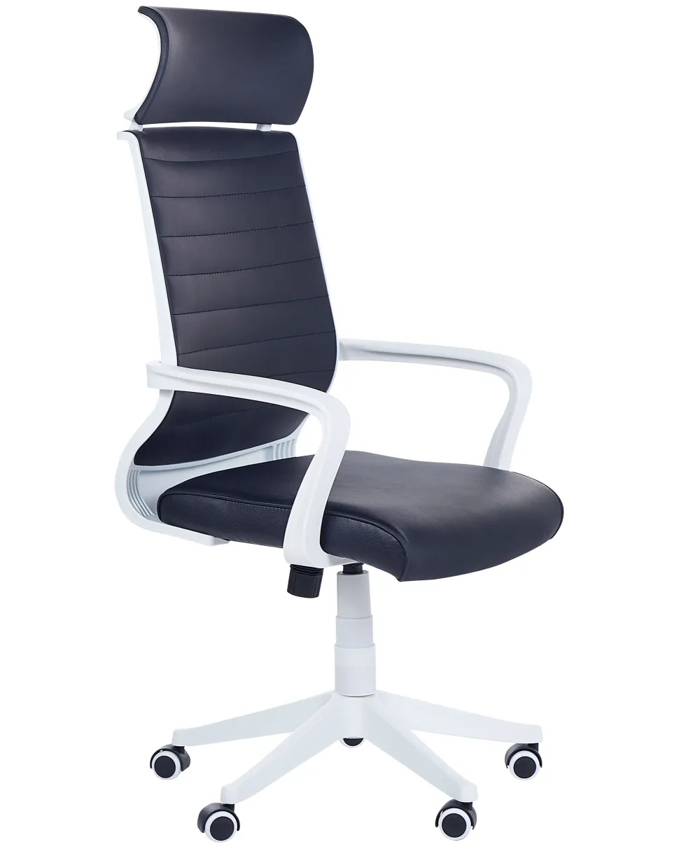 Cadeira De Escritorio Em Pele Sintetica Preta Leader