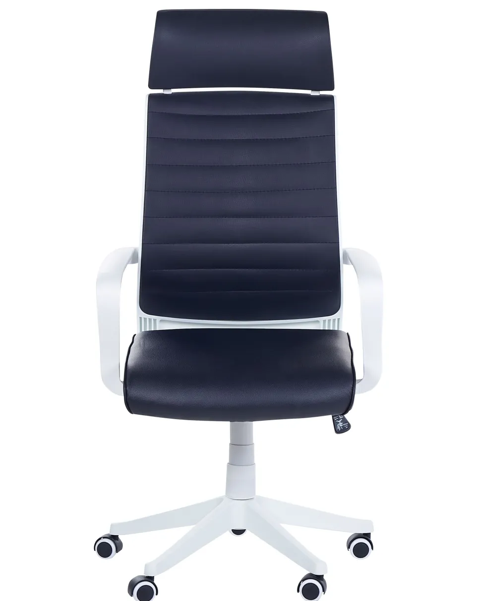 Cadeira De Escritorio Em Pele Sintetica Preta Leader