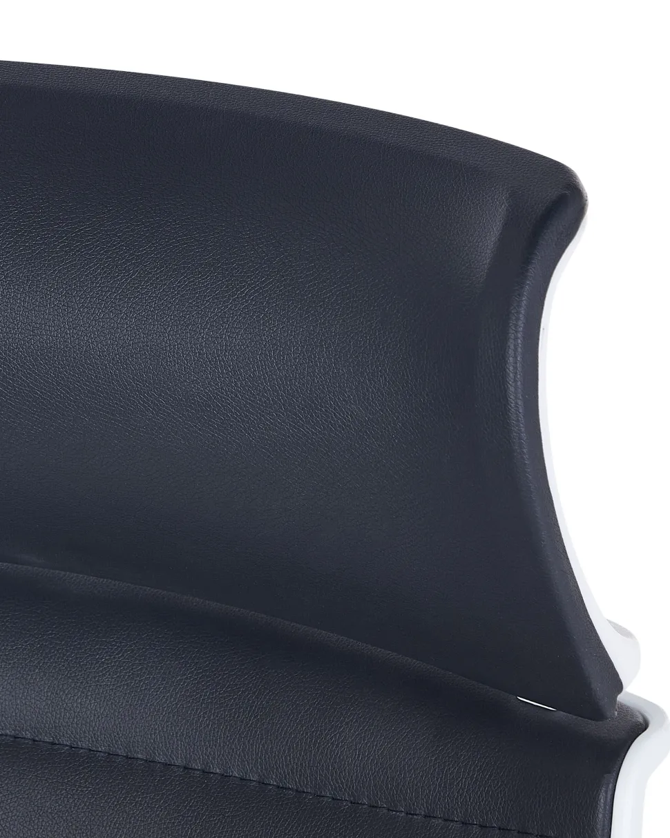 Cadeira De Escritorio Em Pele Sintetica Preta Leader